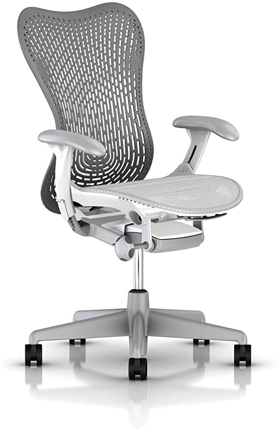 Herman Miller Mirra 2 Ergonomic Office Chair with Tilt Limiter and Fixed TriFlex Back Support | Adjustable Seat Depth, Lumbar Support, and Arms with Carpet Casters | Slate Grey/Alpine