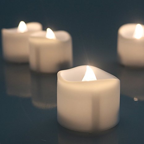 Micandle 24pcs Warm White Flickering Flameless Candles with Timer(6 hour),Bright Battery Candles
