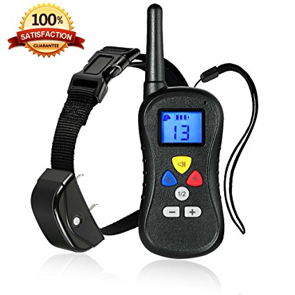 BubaPet Best Wireless Dog Training Colar With Remote-16 Levels Shock & Vibration Electric Ajustable E Collar Fits All Sizes!!! -Waterproof Anti Bark Collar