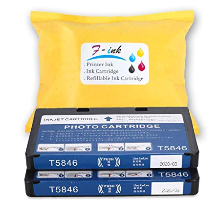 F-INK Remanufactured Ink Cartridge Replacement For T5846 Ink,Works With PictureMate PM225 PM200 PM300 PM240 PM260 PM280 PM290 Printer -2PK
