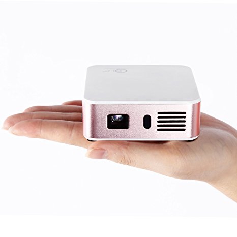 DLP Projector, OCDAY 1080P Video WiFi Mobile Pico Projector Portable Mini Wireless Phone Connection with USB HDMI VGA Projector，120" Display for Home Outdoor Backyard Cinema Theather