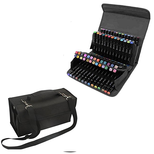 80 Slot Marker Pen Case-Layer Art Markers Pens Portable Bag Carrying Storage Case Holders，Dry Erase Marker, Repair Marker Pen, Color Highlighter