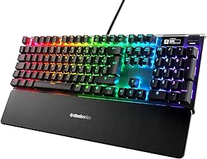 SteelSeries Apex 7 - Clavier de gaming mécanique - Écran OLED Smart Display - Switchs marron - Agencement Français AZERTY