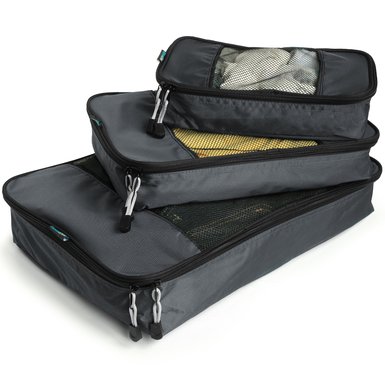 TravelWise Packing Cubes - 3 Piece Set Black