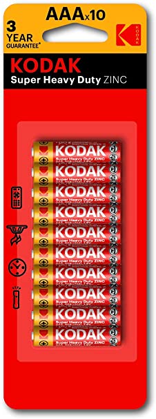 Kodak Super Heavy Duty AAA 10 Pack Zinc Batteries (30410589)