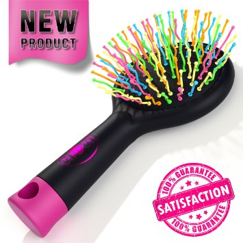 Detangling Hair Brush - Detangle Hair Effortlessly - For Wet Or Dry Hair - Kids & Adults - MONEY BACK GUARANTEE (Black)