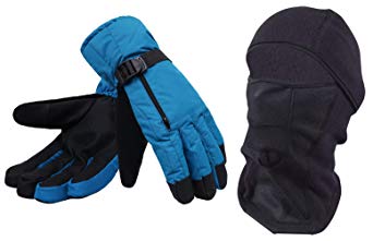 Simplicity Mens Winter Windproof Snowboard/Ski Mask&Touchscreen Gloves