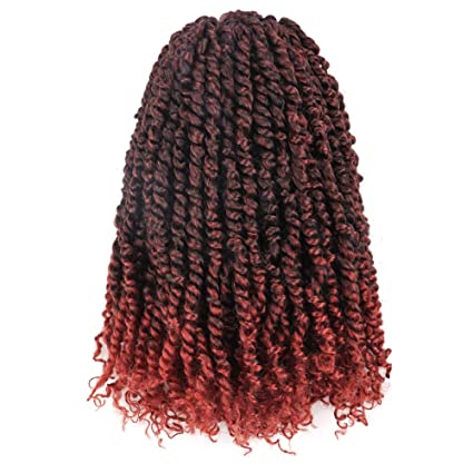 Toyotress Tiana Passion Twist Hair Pre-Twisted 8 Packs 12 strands/pack) Pre-Looped Passion Twists Crochet Braids Made Of Bohemian Hair Synthetic Braiding Hair Extension (14 Inch, T1B/350)