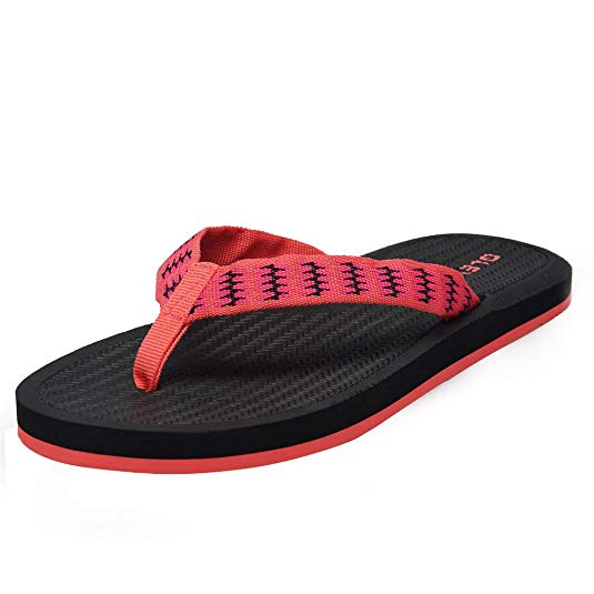QLEYO Womens Flip Flops Arch Support Sandals Summer Beach Slippers