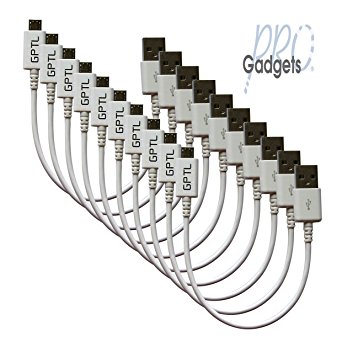 GadgetsPRO Micro USB Cable for all Android devices, White, Short 0.2m/8in (10-pack)