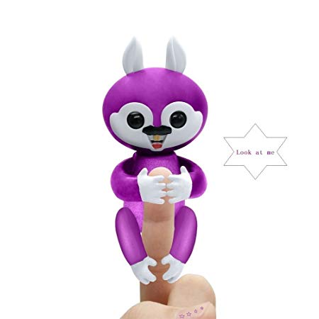 KCHKUI Finger Squirrel Toys, Interactive Baby Children Hand Electronic Finger Squirrels Toys for Ages 3  (Purple)