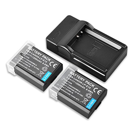 BPS 2x LP-E10 1200mAh Rechargeable Li-ion Battery with USB Charger for LC-E10 Canon EOS 1300D EOS 1200D EOS 1100D EOS Rebel T3, Rebel T5, EOS Kiss X50 Digital SLR Cameras Canon Battery Grip
