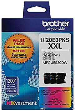 Brother - LC20E3PKS XXL 3-Pack Super High Yield Ink Cartridges