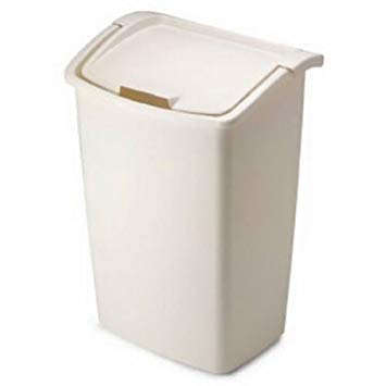 Rubbermaid Dual-Action Wastebasket, Bisque, 45-quart (FG280300BISQU)