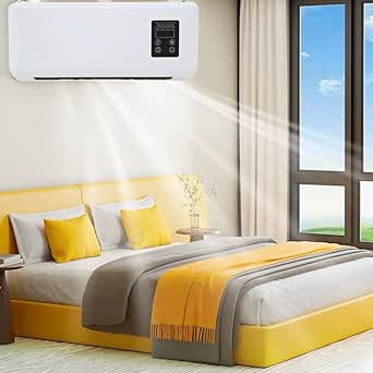 Ductless portable air conditioners& Heater, New wall mini mounted air conditioner，Ductless Wall Air Conditioner with Remote Control, Air cooling hceating fan for Bathroom, Bedroom, Office