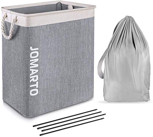 JOMARTO Laundry Basket with Handles Linen Hampers for Laundry Storage Baskets Dirty Clothes Hamper Durable Linen, Toys Clothing Organization Storage -Grey