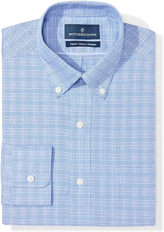 Buttoned Down Men's Classic Fit Button Collar Pattern Dress Shirt