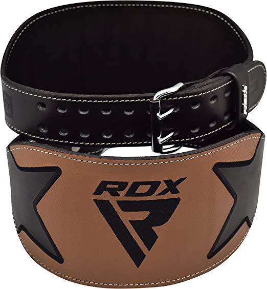 RDX Cow Hide Leather 6" Weight Lifting Gym Belt Back Training Support Fitness Exercise Bodybuilding