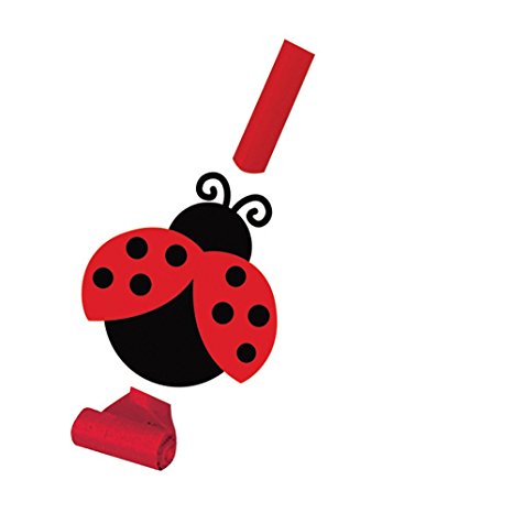 8-Count Birthday Party Blowouts with Medallion, Ladybug Fancy