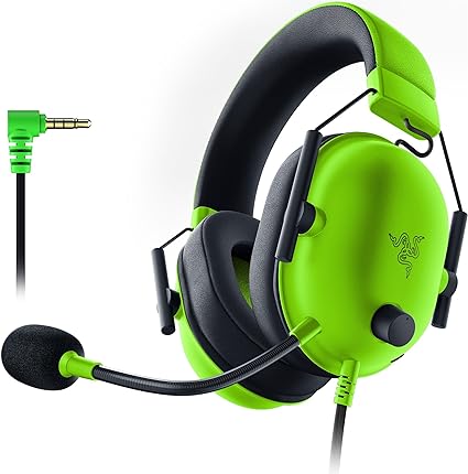 Razer BlackShark V2 X - Multi-Platform Wired Esports Headset (Triforce 50mm Drivers, Advanced Passive Noise Cancellation, 7.1 Surround Sound, Hyperclear Cardioid Mic) Green