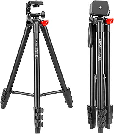 ZOMEI Phone and Ipad Tripod, Video Tripod for Cellphone,Travel Selfie Tripod for Samsung, Huawei,iPhone,Camera and Gopro with Bluetooth Remote Control Universal Smartphone iPad Stand