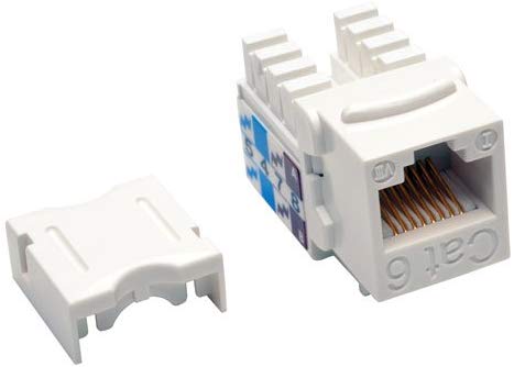 TRIPP LITE Cat6 Cat5e 110 Style Punch Down Keystone Jack, White, 25-Pack (N238-025-WH)