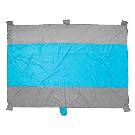 Muuttaa Sand Free & Waterproof Beach Blanket for Outdoor Camping, Festival, or Picnic | for 2-3 People | Portable Oversized Blue Mat