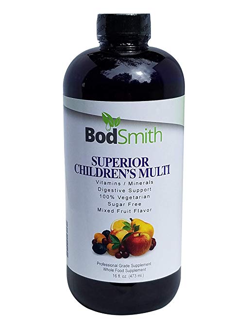 BodSmith Superior Children's Multi is a Professional Grade Liquid Whole Food Daily Supplement & Immune Booster for Toddlers & Kids All Natural & Organic Ingredients