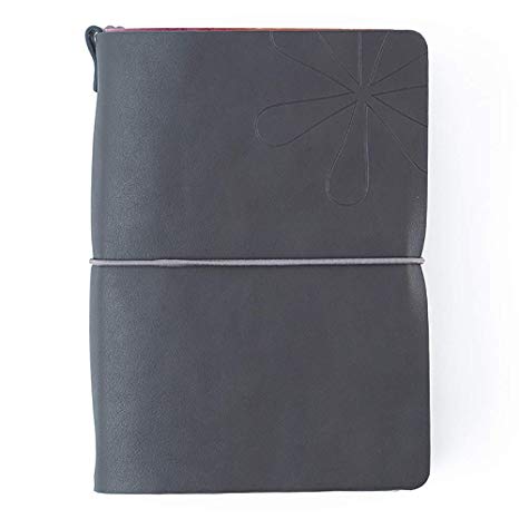 Erin Condren On The Go Folio - Charcoal, Small Size Holder Case to Protect Your Petite Planners and Petite Journals for Travel. Stylish and Easy Elastic Band Enclosure