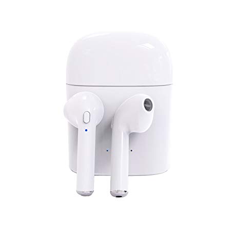Wireless Earbuds,E.T.colour Bluetooth Headphones Stereo Earphone Cordless Sport Headsets for AirPods iphone X/8/7/7 plus/6/6s plus Android, Samsung, Galaxy with Charging Case (white)