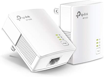 TP-Link AV1000 Powerline Starter Kit - Gigabit Port, Plug&Play, Ethernet Over Power, Nano Size, Expand Home Network with Stable Connections, Ideal for Smart TV, Online Gaming(TL-PA7017 KIT)