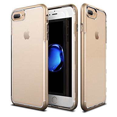 Patchworks Sentinel Case Champagne Gold for iPhone 7 Plus / 6s Plus / 6 Plus - Military Grade Protection, Micro Texture Clear Transparent Dual Layer Cover Protective Bumper Case