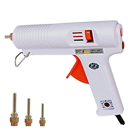 100W Hot Glue Gun with Three Nozzles, BSTPOWER 2T High Temp Heavy Duty Melt Glue Gun, Flexible Trigger Overheating Protection for DIY Small Craft Projects and Home Quick Repairs