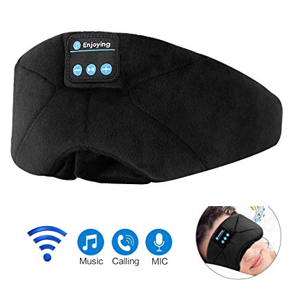 Bluetooth Earmuffs Headphones, Unisex Foldable Winter Ear Warmers Wireless Music Bluetooth Headsets Microphone Outdoor Sports, Travel, Black