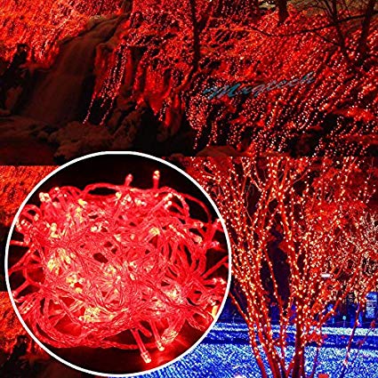 Red 32ft 100 LED Bulbs Fairy Light String Holiday Outdoor Lighting for Christmas Party Decoration