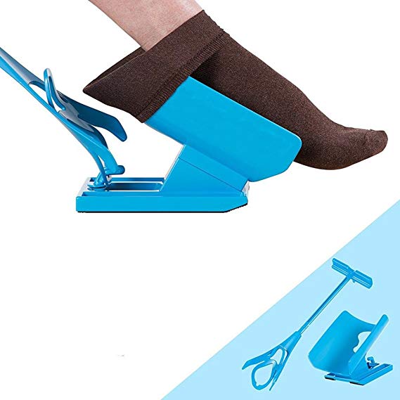 HARRYSTORE Flexible Easy On / Easy Off Sock Aid Kit - Pull On/ Flexible Deluxe Sock Aids Assist Device for Disabled Helper Sock Slider Shoe Horn | Pain Free No Bending