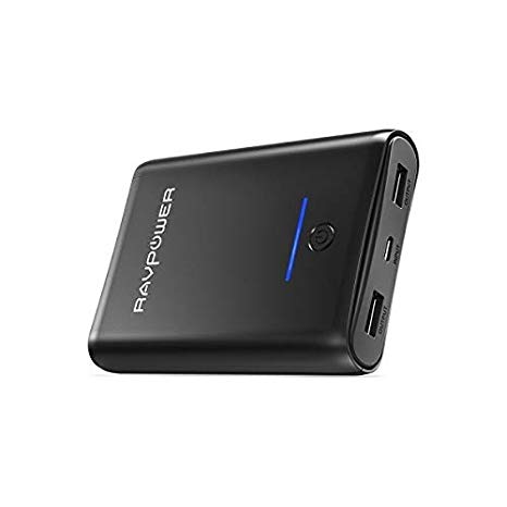 Portable Charger RAVPower 10000mAh Power Bank, Ultra-Compact Battery Pack with 3.4A Output, High Speed Charging, Dual iSmart 2.0 USB Ports, Portable Battery Charger for iPhone, iPad and More