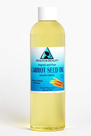 Carrot Seed Oil Organic Carrier Cold Pressed by H&B OILS CENTER Natural Anti-Aging Fresh 100% Pure 4 oz