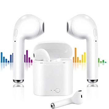 Bluetooth Headphones i7S Wireless Headphone Mini in-Ear Headsets Sports Earphone with 2 True Wireless Earbuds and Charging Case for Android/Smartphone and More