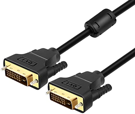 DTech DVI to DVI Cable 3 ft DVI-D 24 1 Dual Link Male to Male Cord 4K 30Hz with Ferrite for Gaming Computer Monitor Laptop (1 Meter, Black)