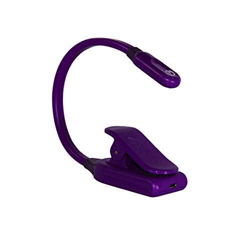 The Original Mighty Bright WonderFlex Clip On Book Light Reading Light, Warm Eye Care LEDs, Super Flexible, Durable, Dimmable, Perfect for Kids, Bookworms, Read in Bed, Batteries or Micro USB (Purple)
