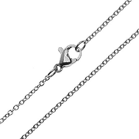 Beadaholique Oval Cable Chain Finished Necklace, 18", 1 Necklace 1.5mm Links, Stainless Steel