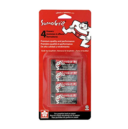 Sakura 50259 Sumo Grip EraserB60 Premium Block Eraser 4Pc, 4 Piece