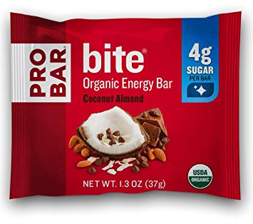 PROBAR - bite Organic Energy Bar - Coconut Almond - USDA Organic, Gluten-Free, Non-GMO Project Verified, Plant-Based Whole Food Ingredients, 4g Protein - Pack of 12