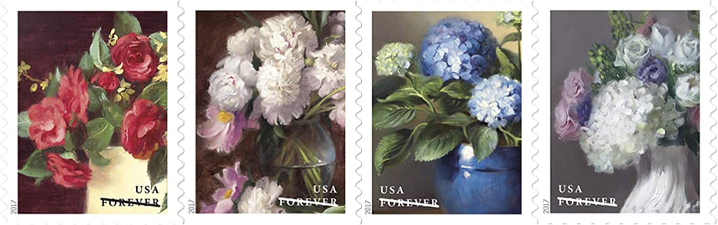 Flowers from The Garden 1 Strip of 100 U.S. First Class Postage Stamps Celebrate Beauty Wedding (100 Stamps)