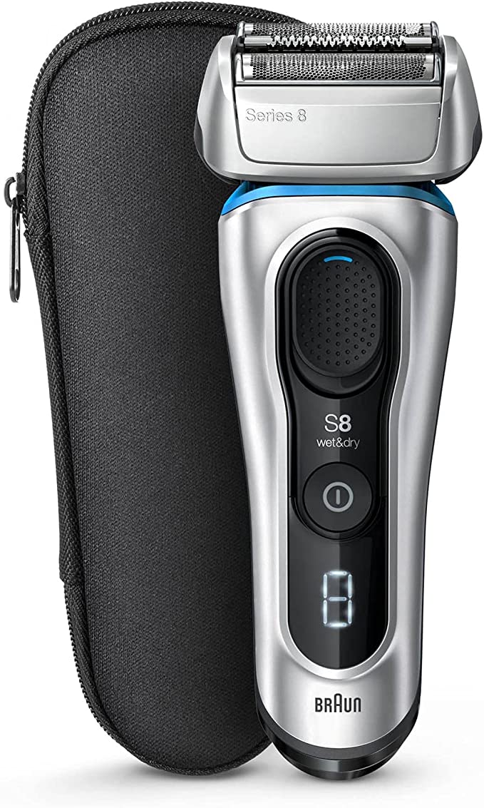 Braun 8 Series 8330S Wet & Dry, Rechargeable, Cordless Shaver/Shaver with Beard Density Readout