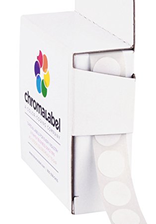 1/2" White, Color-Code Dot Labels | Permanent Adhesive 0.5 in. — 1,000 Stickers/ Dispenser Box