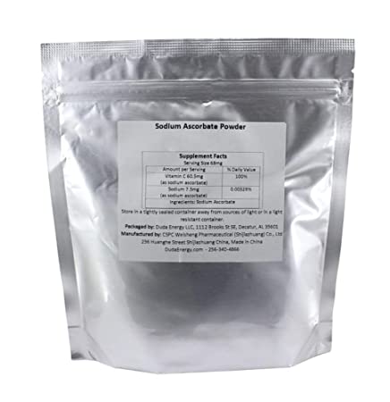 Sodium Ascorbate Powder, 1 oz Bag Food Grade FCC USP BIoActive Non-GMO