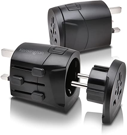 Kensington International Grounded 3 Prong Travel Adapter, Black (K38237WW)