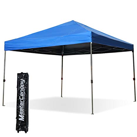 MASTERCANOPY 10x10ft Instant Pop-up Portable Folding Canopy W/Wheeled Roller Bag (Royal Blue)